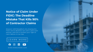 Engineer signing Notice of Claim documents at a construction site - FIDIC deadline